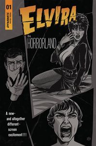 [Elvira In Horrorland #1 (Cover I Califano Black & White Variant) (Product Image)]