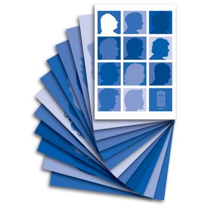 [Doctor Who: Postcards: 12 Pack: Blue Silhouettes (Product Image)]