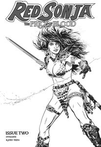[Red Sonja: Price Of Blood #2 (Golden Black & White Variant) (Product Image)]