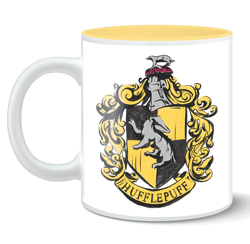 14-Ounces HP7432 Harry Potter Hufflepuff House Crest Ceramic Mug New Version 