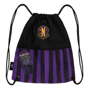 [Wednesday: Drawstring Bag: Nevermore Academy (Purple) (Product Image)]