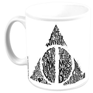 [Harry Potter: Mug: Deathly Hallows Typographic (Product Image)]