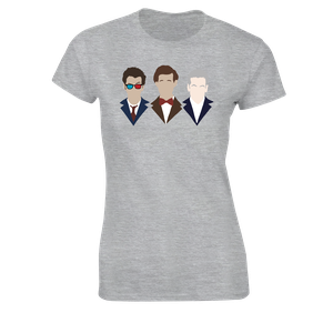 [Doctor Who: Women's Fit T-Shirt: A Trio Of Doctors (Product Image)]