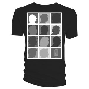 [Doctor Who: T-Shirts: Silhouette Grid (Blue) (Product Image)]