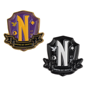 [Wednesday: Enamel Pin Badge Set: Nevermore Academy (Product Image)]