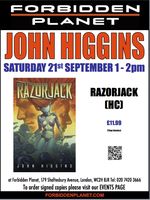 [John Higgins Signing Razorjack (Product Image)]