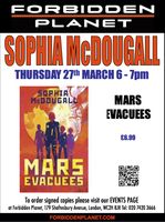 [Sophia McDougall Signing Mars Evacuees (Product Image)]
