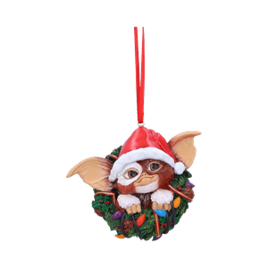 [Gremlins: Hanging Ornament: Gizmo In Wreath (Product Image)]