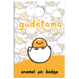 [Gudetama: Enamel Pin Badge: Egg Shell Hello (Product Image)]