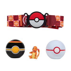 [Pokémon: Clip 'N Go Poké Ball Belt & Battle Action Figure Set: Premier Ball, Luxury Ball & Charmander (Product Image)]