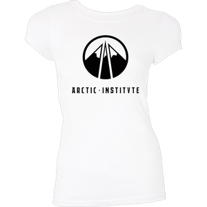 [His Dark Materials: Women's Fit T-Shirt: Arctic Institute (White) (Product Image)]