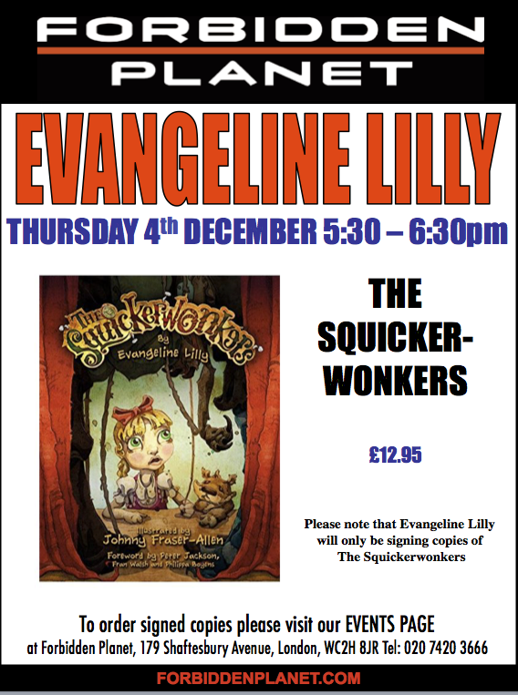 Evangeline Lilly Signing The Squicker-Wonkers