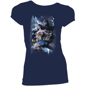 [Wonder Woman: Women's Fit T-Shirt: Wonder Woman & Batman by Artgerm (Product Image)]