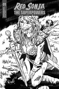 [Red Sonja: The Superpowers #1 (Federici Zombie Black & White Variant) (Product Image)]