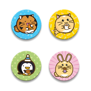 [Fuzzballs: Button Badge Pack: Whisky & Friends (Set I) (Product Image)]