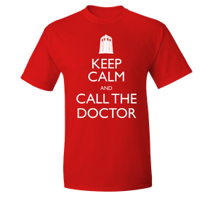 [Doctor Who: T-Shirt: Keep Calm & Call The Doctor (Red Variant) (Product Image)]