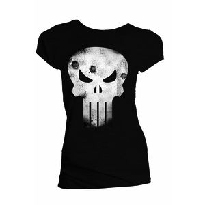 [Marvel: T-Shirt: The Punisher Skull Battle Damage (Product Image)]