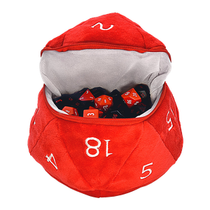 [Dungeons & Dragons: D20 Plush Dice Bag: Red & White (Product Image)]
