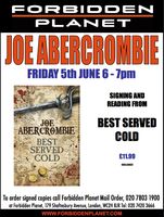[Joe Abercrombie Signing Best Served Cold (Product Image)]