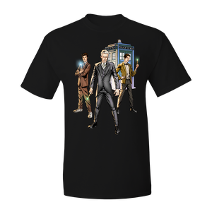 [Doctor Who: T-Shirt: The Four Doctors #5 By Neil Edwards (Product Image)]