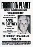 [Anne McCaffrey signing Dragon Drums (Product Image)]