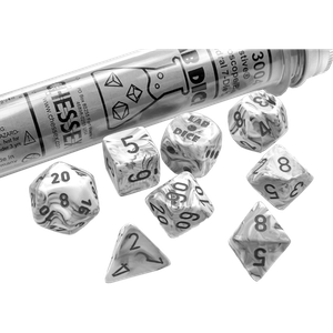 [Chessex Dice: Lab Dice 7 Set: Festive Polyhedral Kaleidoscope/Blue (Product Image)]