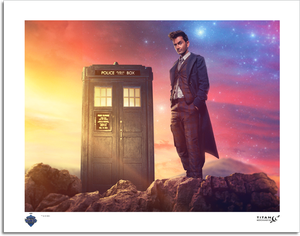 [Doctor Who: Art Print: The Fourteenth Doctor & TARDIS Regeneration (Forbidden Planet MCM Exclusive) (Product Image)]