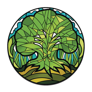 [Magic The Gathering: AR Pin Badge: Stained Glass Forest (Product Image)]