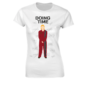 [Doctor Who: Women's Fit T-Shirt: Doing Time (White) (Product Image)]