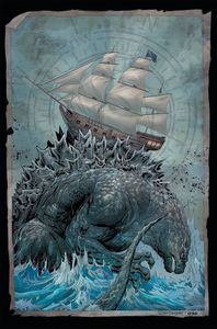 [Godzilla: Here There Be Dragons #1 (Cover C Black & White Kirkham) (Product Image)]
