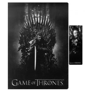 [Game Of Thrones: Notebook & Magnetic Bookmark Gift Set: Ned On Throne (Product Image)]