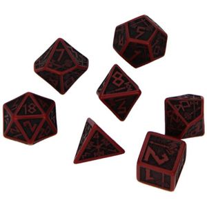 [Q-Workshop: Black & Red Dice Set: Elvish (Product Image)]