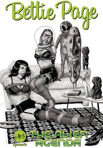 [Bettie Page: Alien Agenda #5 (Cover F Broxton Black & White) (Product Image)]