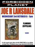 [Joe R Lansdale Signing Flaming Zeppelins (Product Image)]