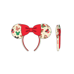 [Disney: Loungefly Headband: Mickey & Minnie Mouse Christmas Cookies (Product Image)]