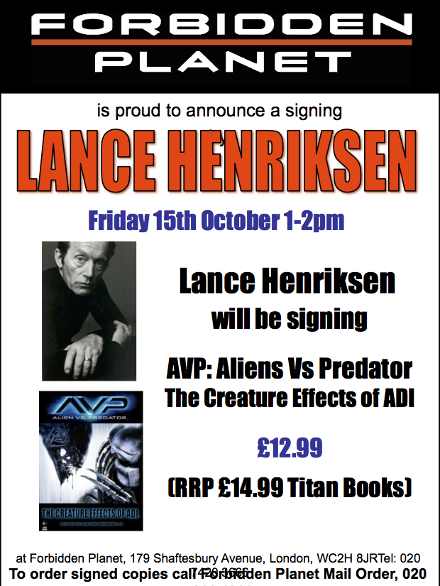 Lance Henriksen Signing AVP: Aliens Vs Predator - The Creature Effects of ADI