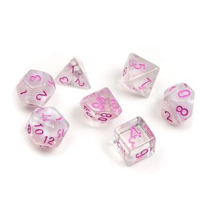 [Dice: Poly 7 Dice Set: White Cloud/Pink (Product Image)]
