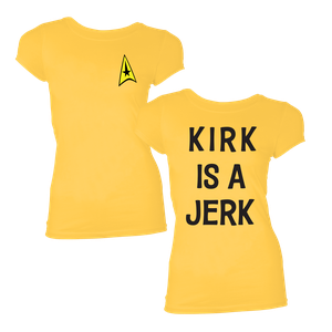 [Star Trek: The Animated Series: Women's Fit T-Shirt: "Kirk Is A Jerk" Costume			 (Product Image)]