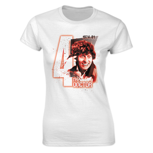 [Doctor Who: Women's Fit T-Shirt: 4th Doctor 1974-81 (Product Image)]
