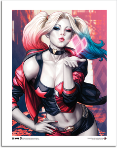 [DC: Art Print: Harley Quinn Kiss By Artgerm (Product Image)]