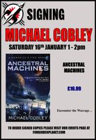 [Michael Cobley Signing Ancestral Machines (Product Image)]