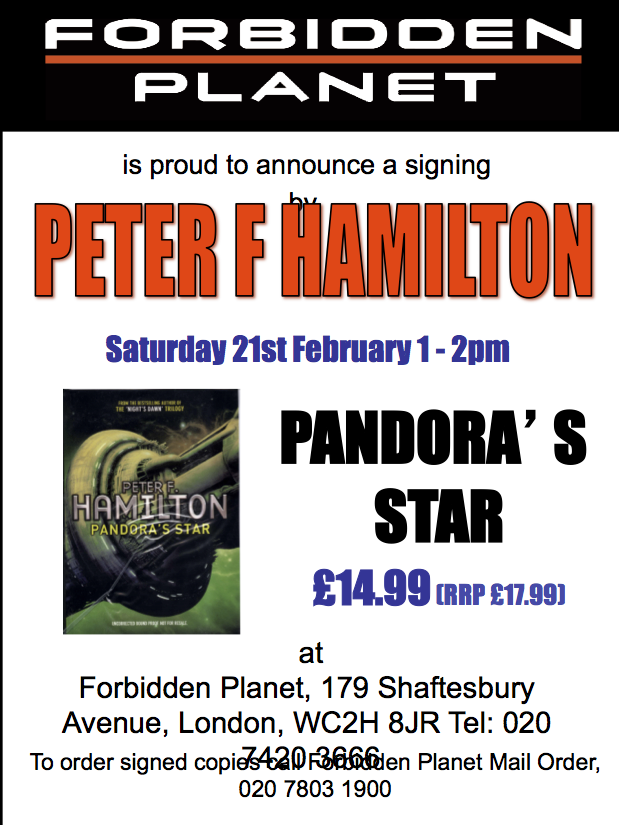 Peter F Hamilton Signing Pandora's Star 