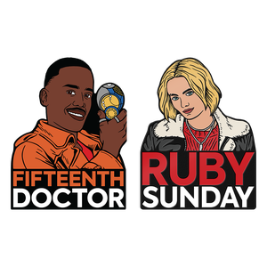 [Doctor Who: The Fifteenth: Enamel Pin Badge Set: The Fifteenth Doctor & Ruby Sunday (Product Image)]