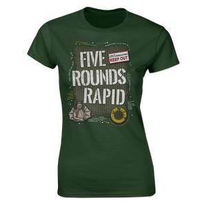 [Doctor Who: Flashback Collection: Women's Fit T-Shirt: Five Rounds Rapid! (Product Image)]