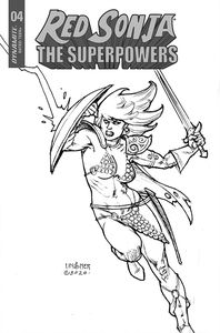 [Red Sonja: The Superpowers #4 (Linsner Black & White Variant) (Product Image)]
