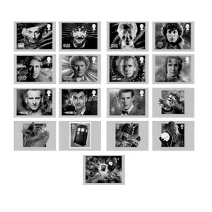 [Doctor Who: Postcards: Set Of 17 Stamps (Product Image)]