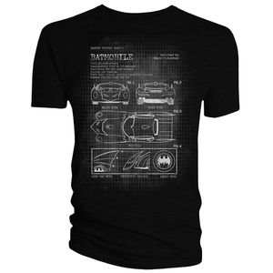 [Batman: T-Shirt: Batmobile Blueprint (Product Image)]