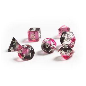 [Sirius Dice: Polyhedral Dice Set: Pink, Clear, Black Resin (Product Image)]