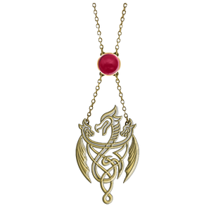 [House Of The Dragon: Necklace With Gem: 3 Dragon Pendant (Product Image)]