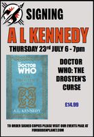 [A L Kennedy Signing Doctor Who: The Drosten's Curse (Product Image)]